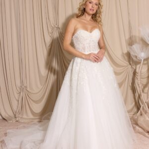 Off-the-Shoulder Floor-Length Tulle Bridal Dress Lace Eureka Fashion EK155