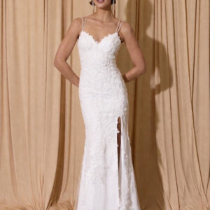Sweetheart Floor-Length Lace Wedding Dress Slit Eureka Fashion EK189