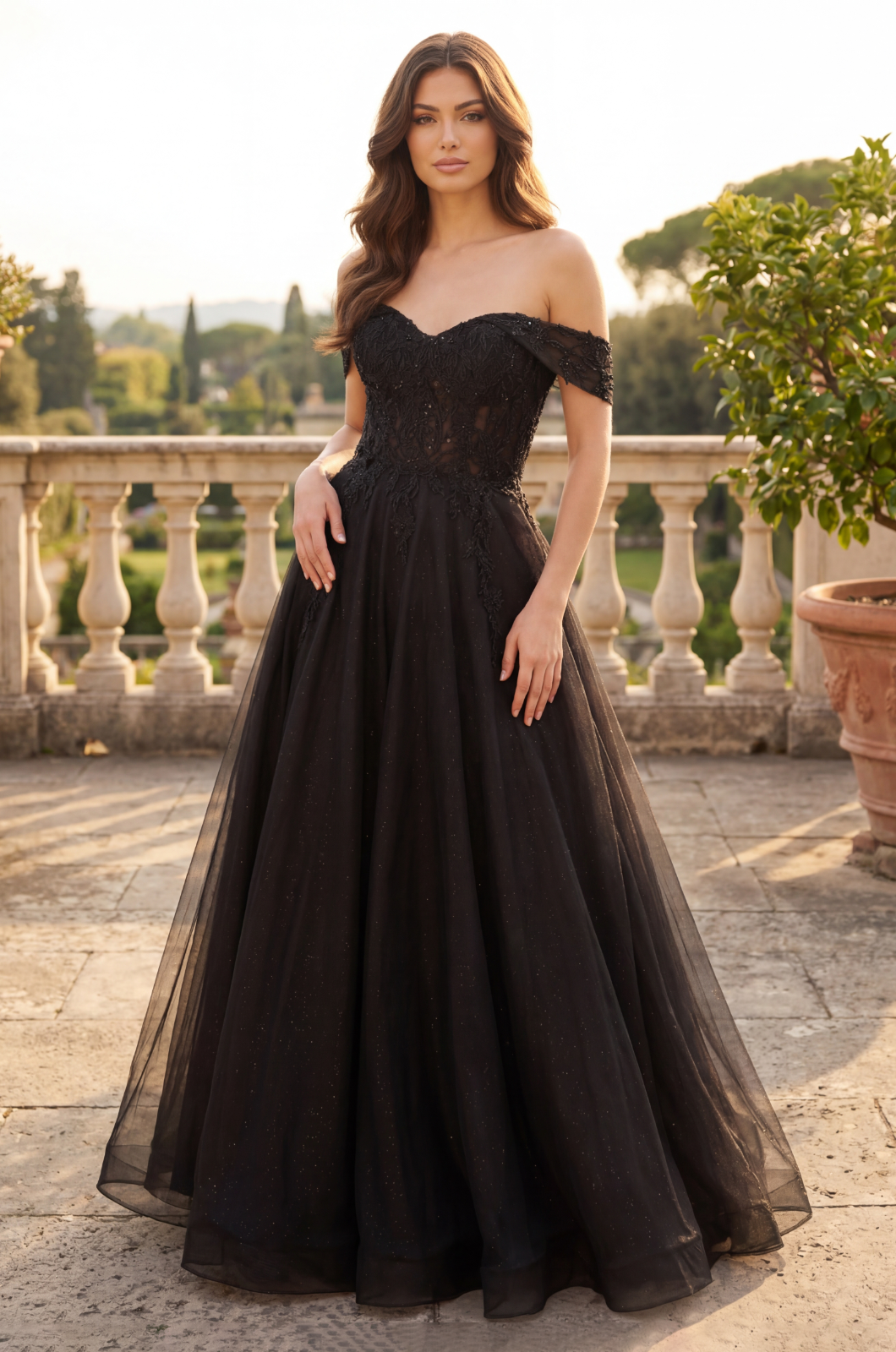 Long Off Shoulder Corset Formal Dress - Image 3
