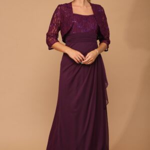 Long Mother of the Bride Formal Jacket Dress by Eva Fashion 3094