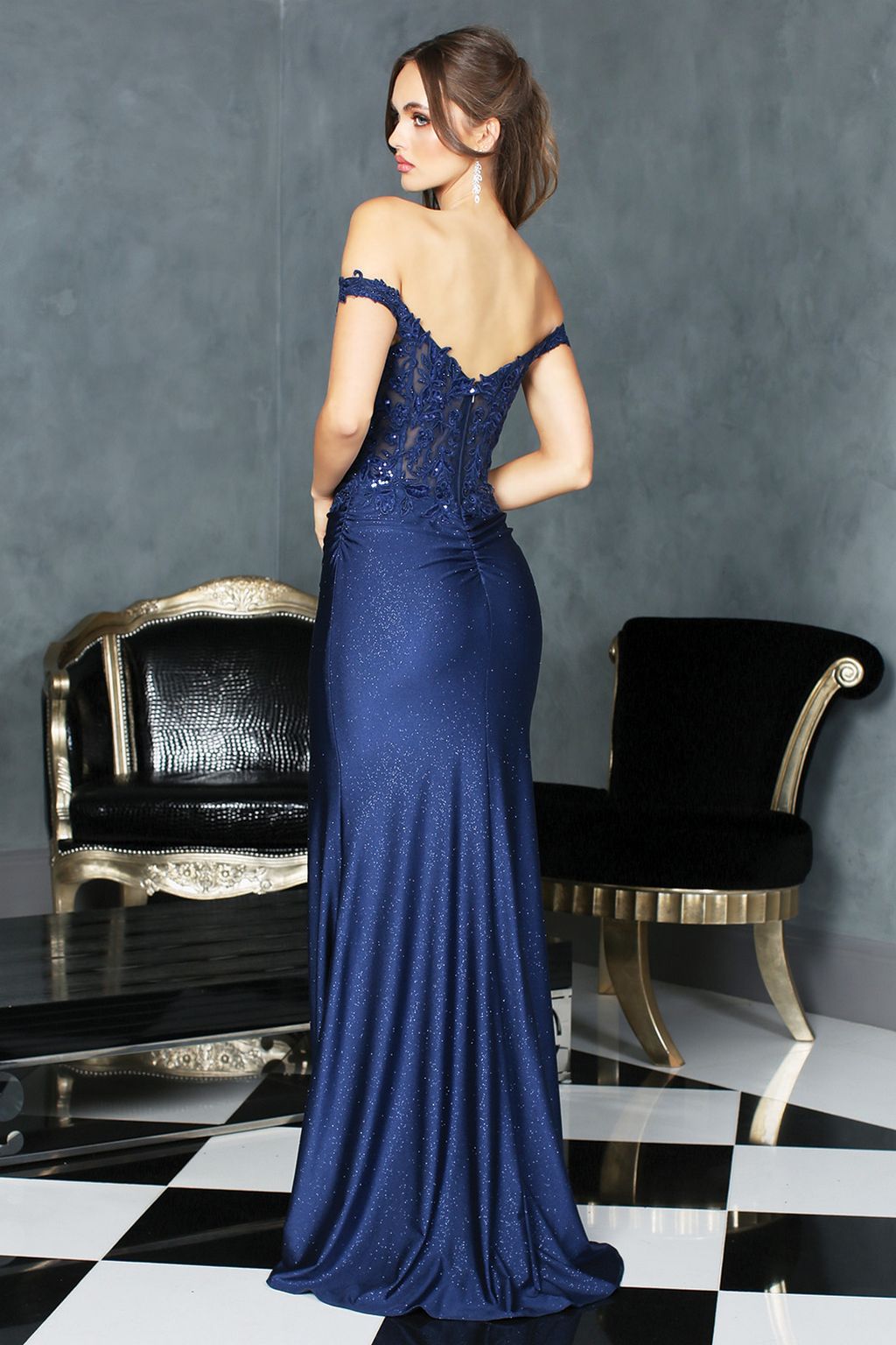 Adora Design 3189 Long Formal Fitted Lace Prom Dress - Image 3