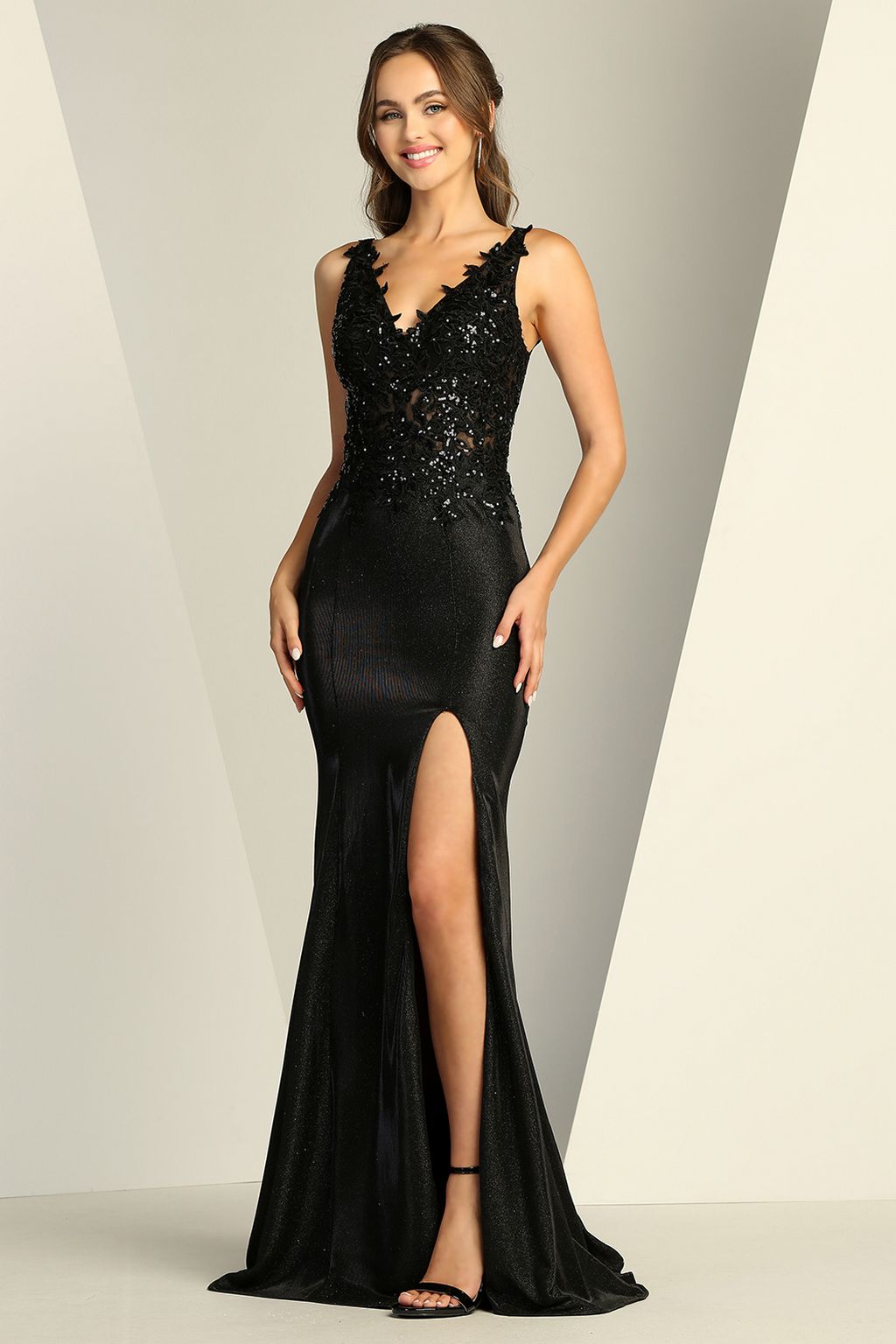 Adora Design 3230 Prom Long Glitter Fitted Formal Dress - Image 3