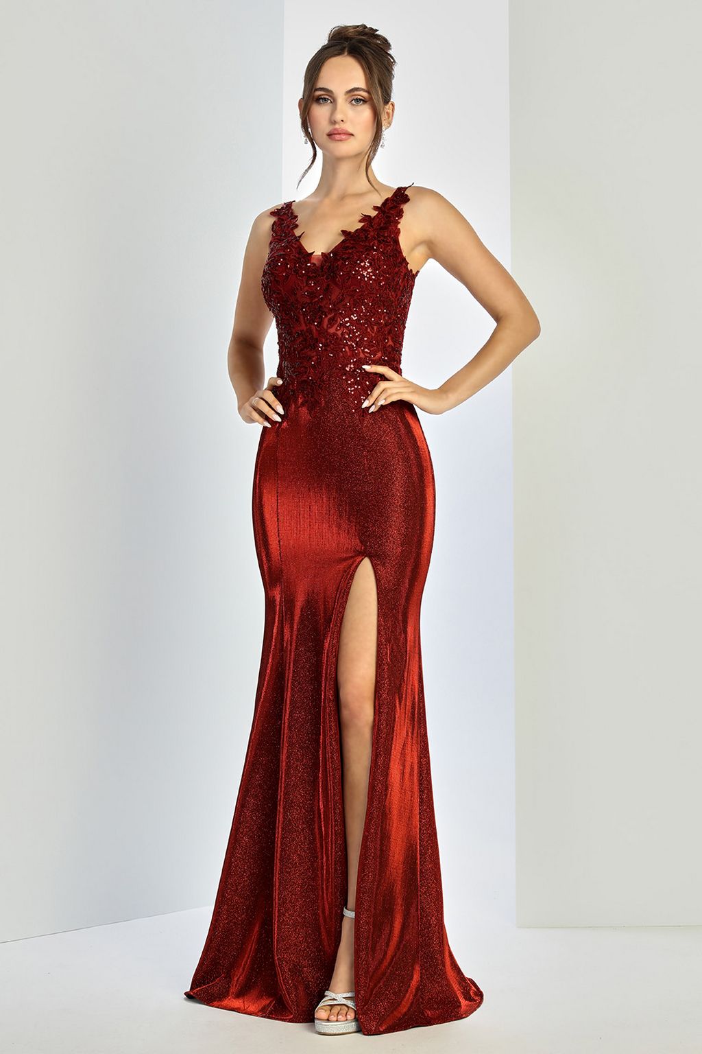 Adora Design 3230 Prom Long Glitter Fitted Formal Dress - Image 9