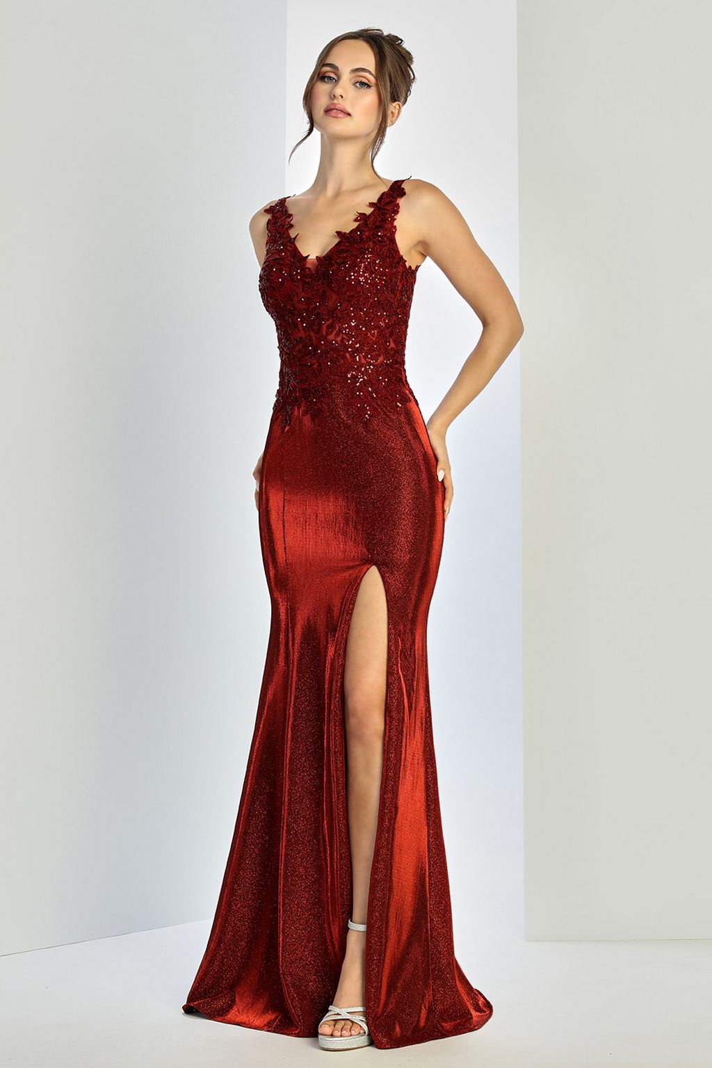 Adora Design 3230 Prom Long Glitter Fitted Formal Dress - Image 10