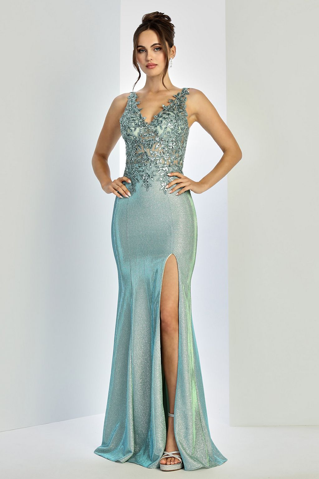 Adora Design 3230 Prom Long Glitter Fitted Formal Dress - Image 7