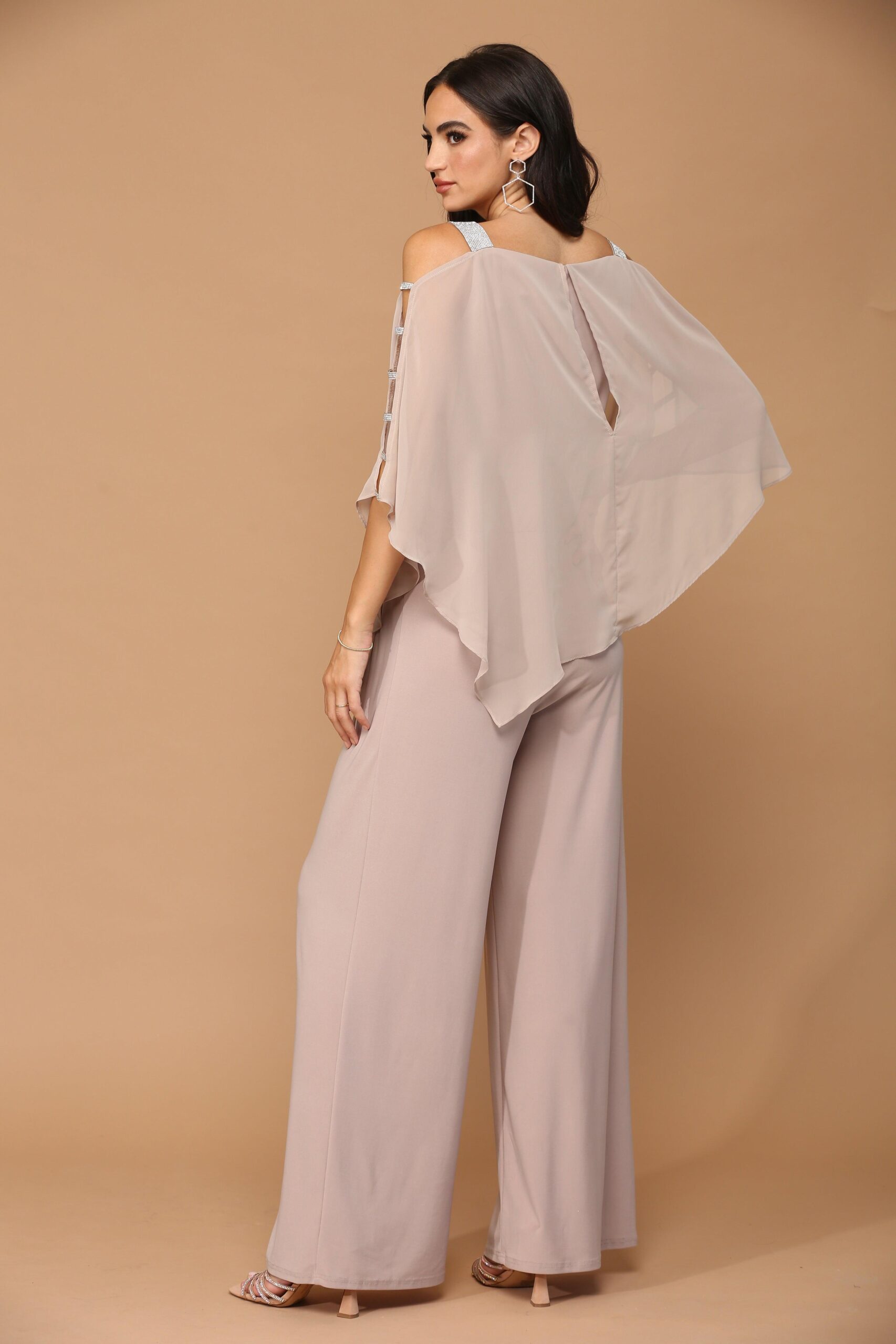 Formal Chiffon Cape Overlay Jumpsuit - Image 10
