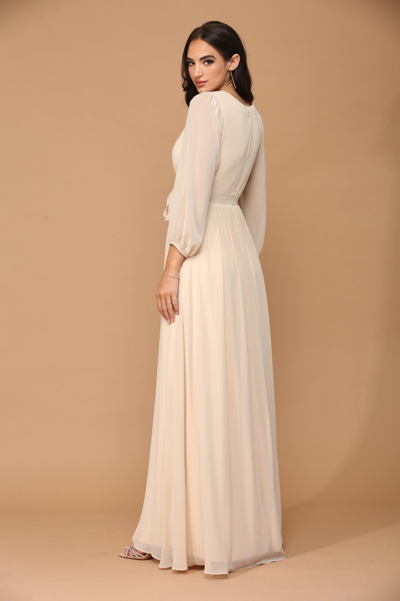 Long Sleeve Formal A Line Dress by Eva Fashion 3410 - Image 10