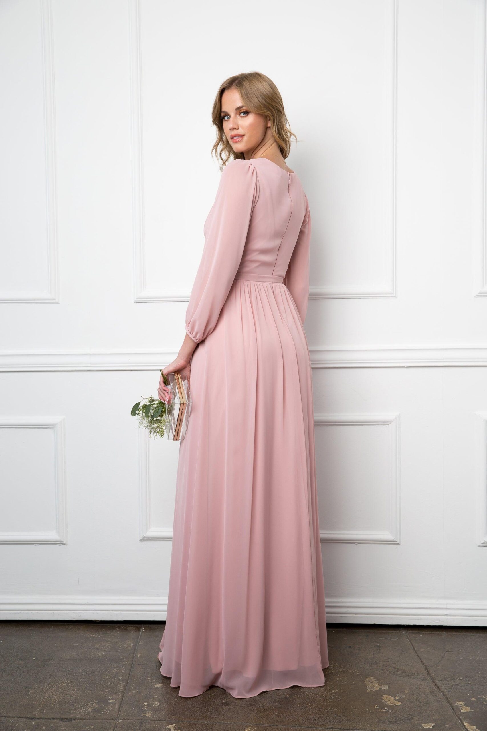 Long Sleeve Formal A Line Dress by Eva Fashion 3410 - Image 13