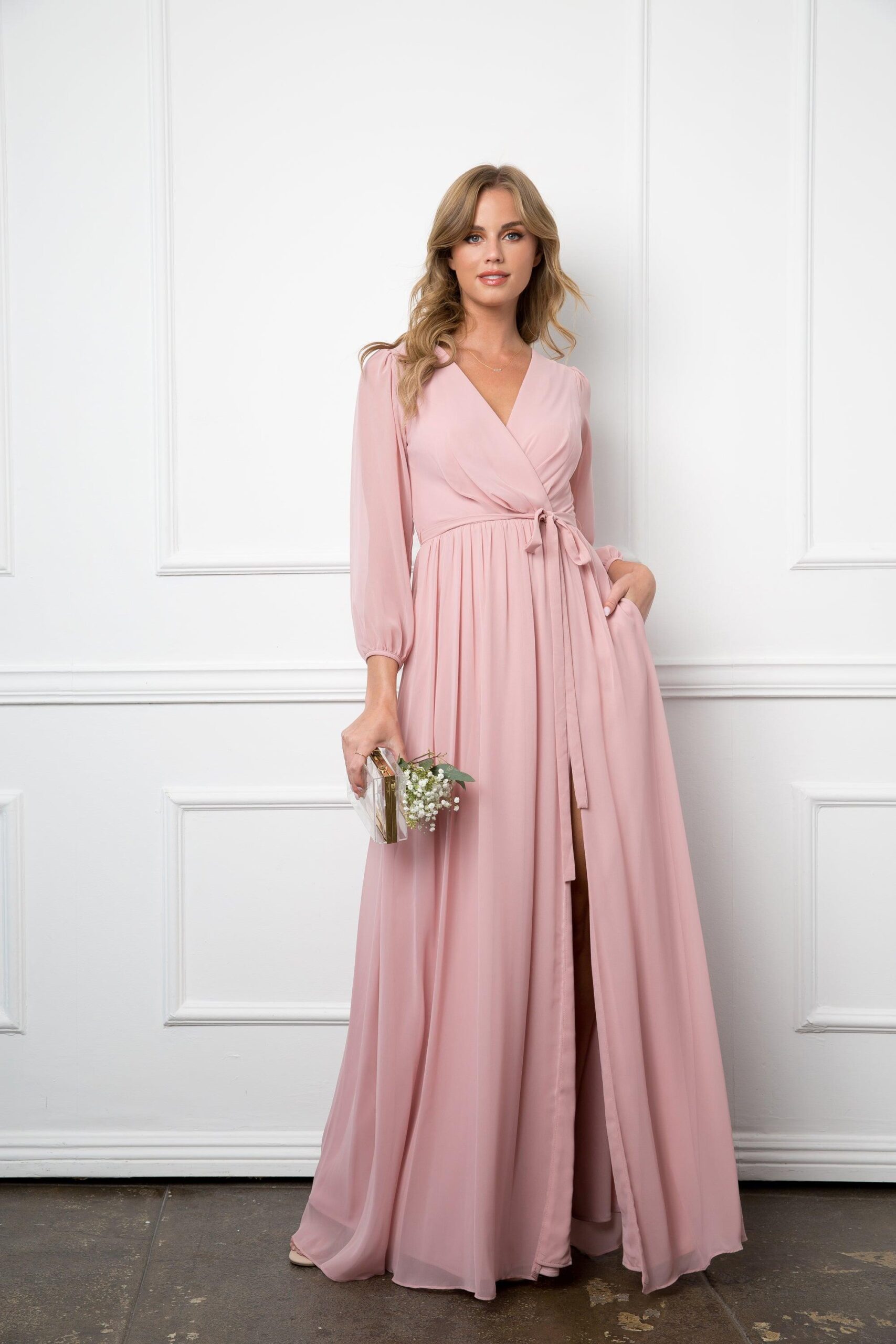 Long Sleeve Formal A Line Dress by Eva Fashion 3410 - Image 12