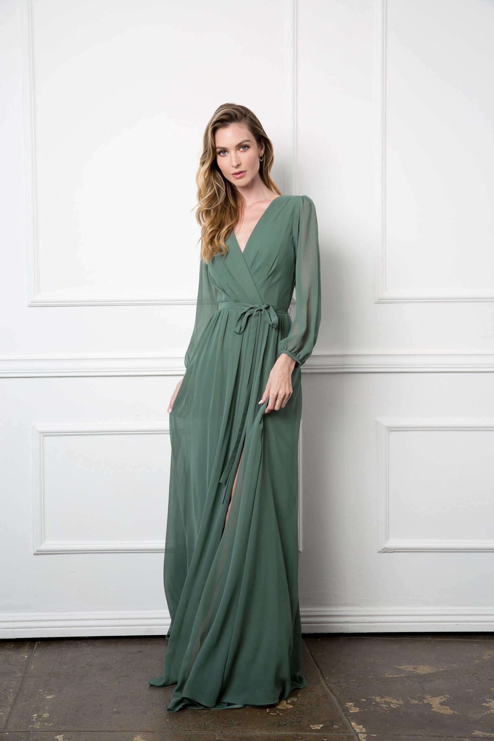Long Sleeve Formal A Line Dress by Eva Fashion 3410 - Image 14