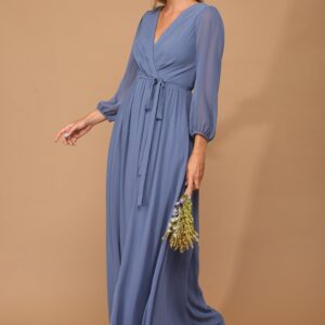 Long Sleeve Formal A Line Dress by Eva Fashion 3410