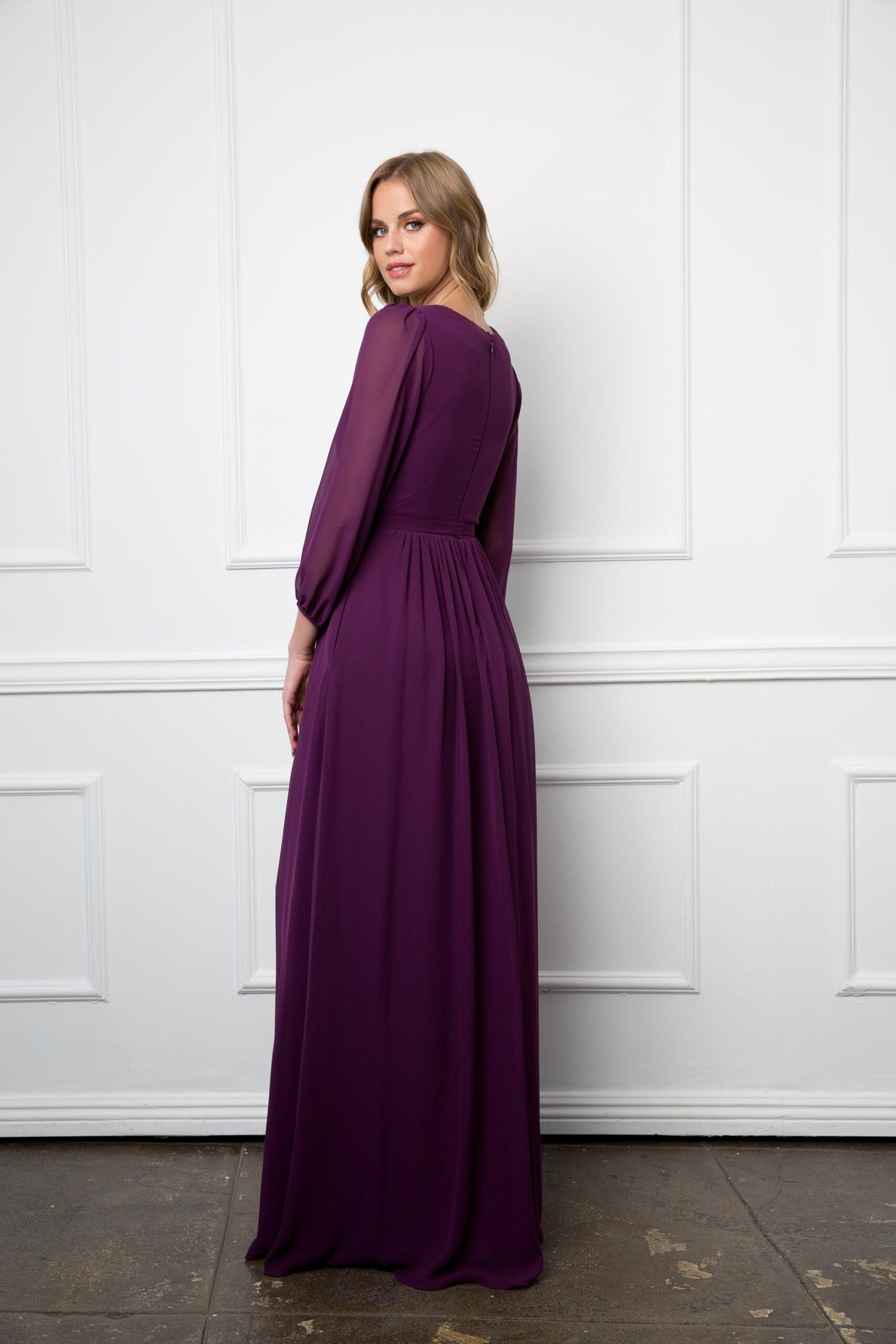 Long Sleeve Formal A Line Dress by Eva Fashion 3410 - Image 16