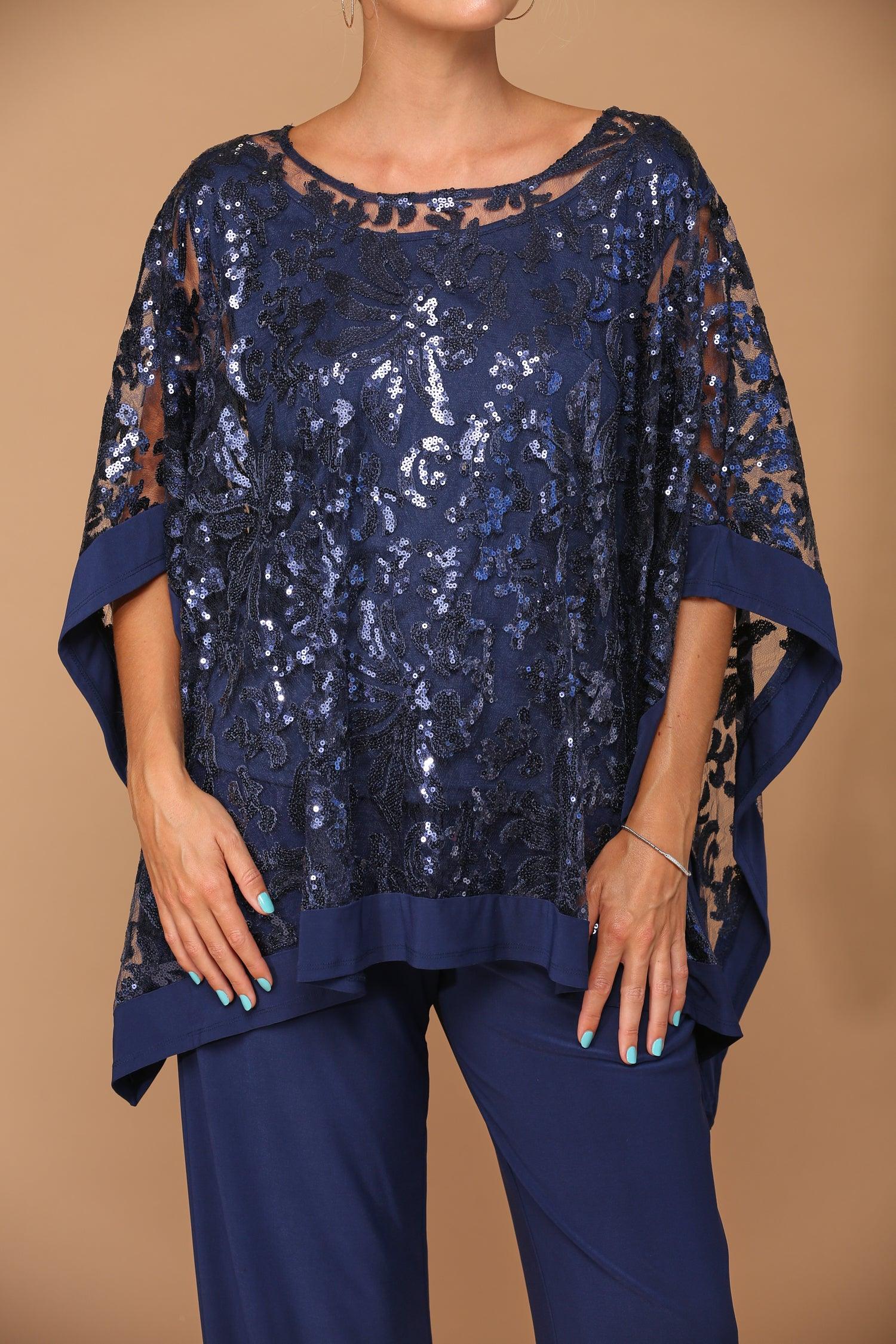 Long Formal Mother of the Bride Cape Pant Set - Image 10