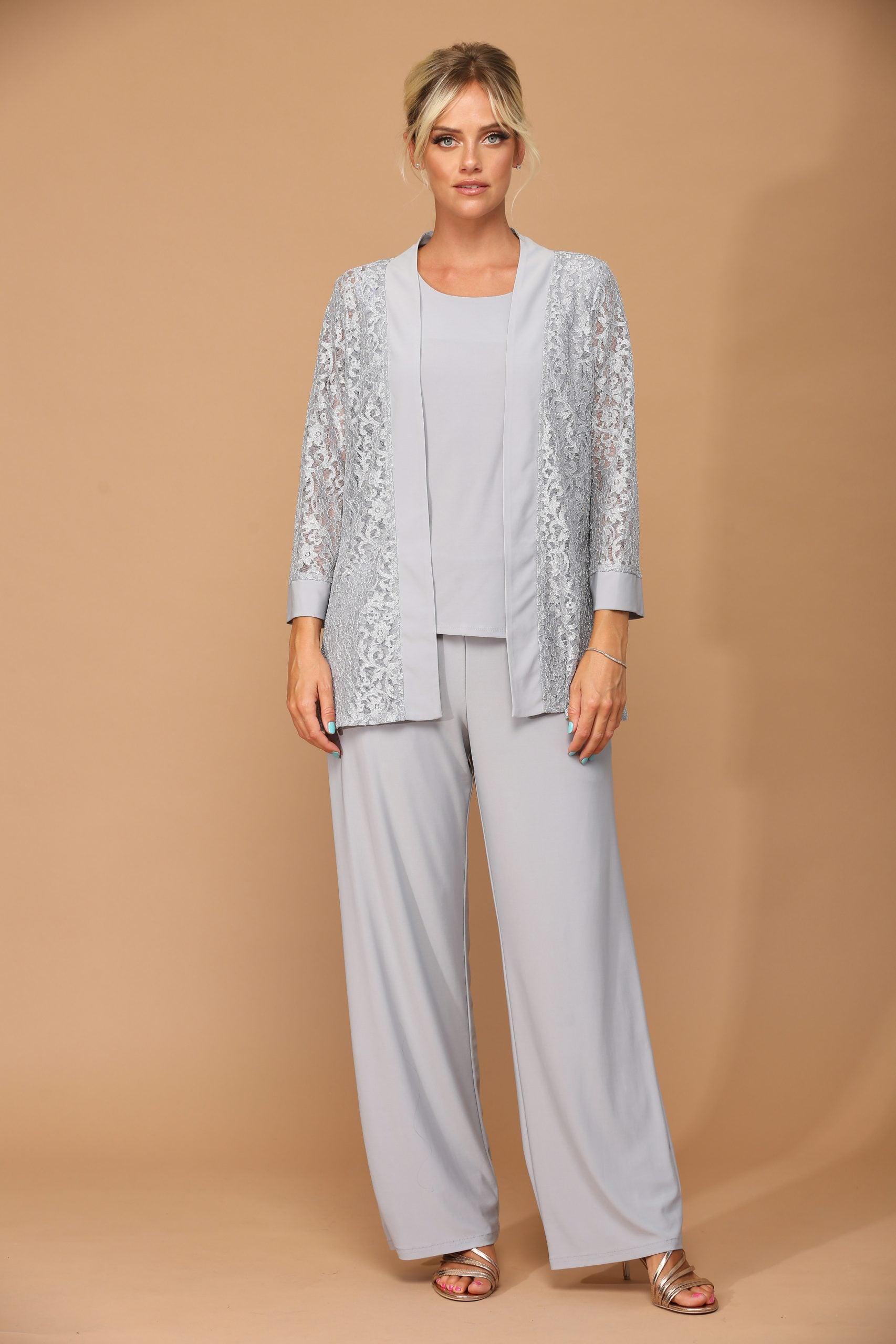 Long Formal Mother of the Bride Jacket Pant Suit - Image 13