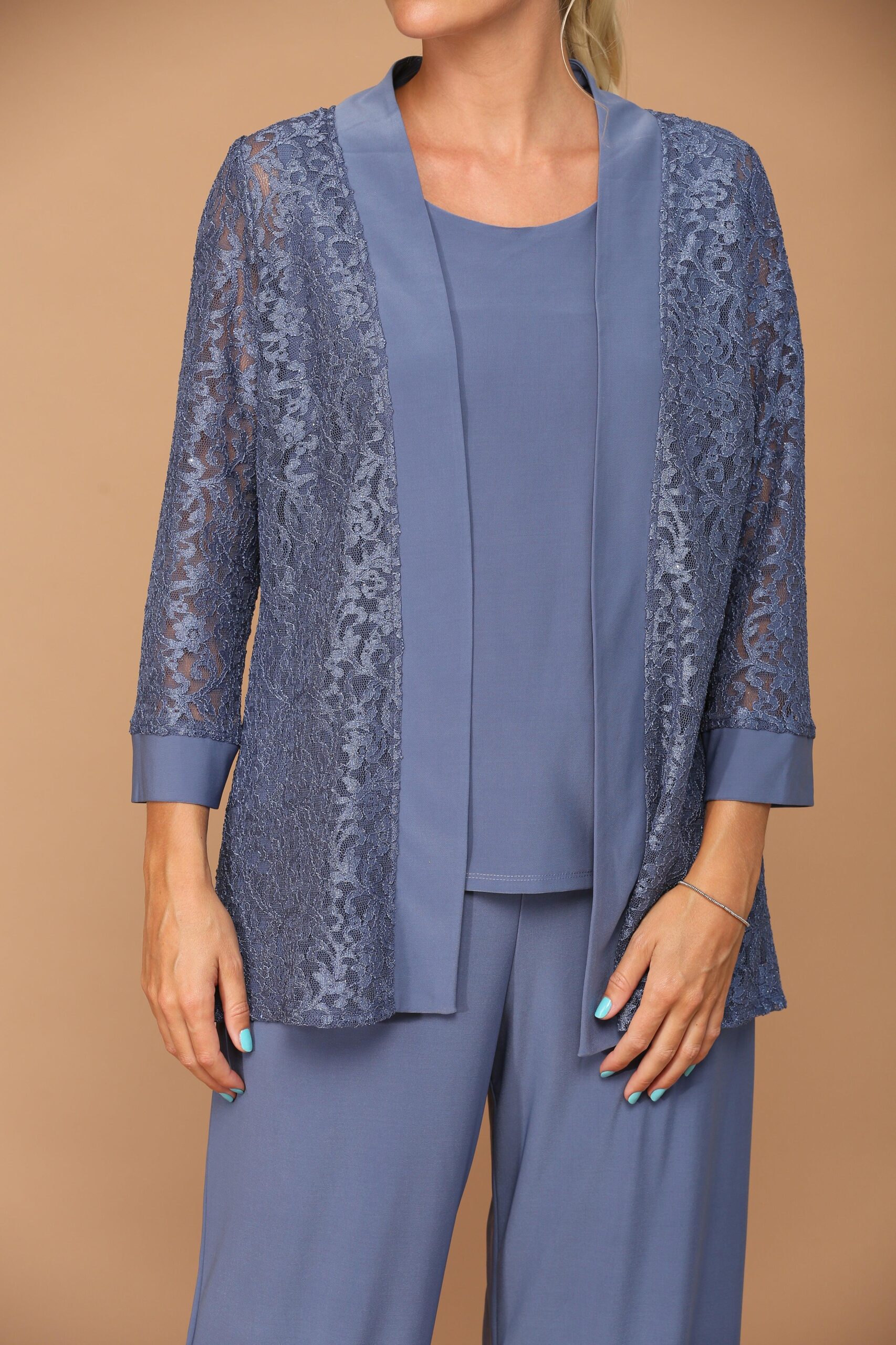 Long Formal Mother of the Bride Jacket Pant Suit - Image 18