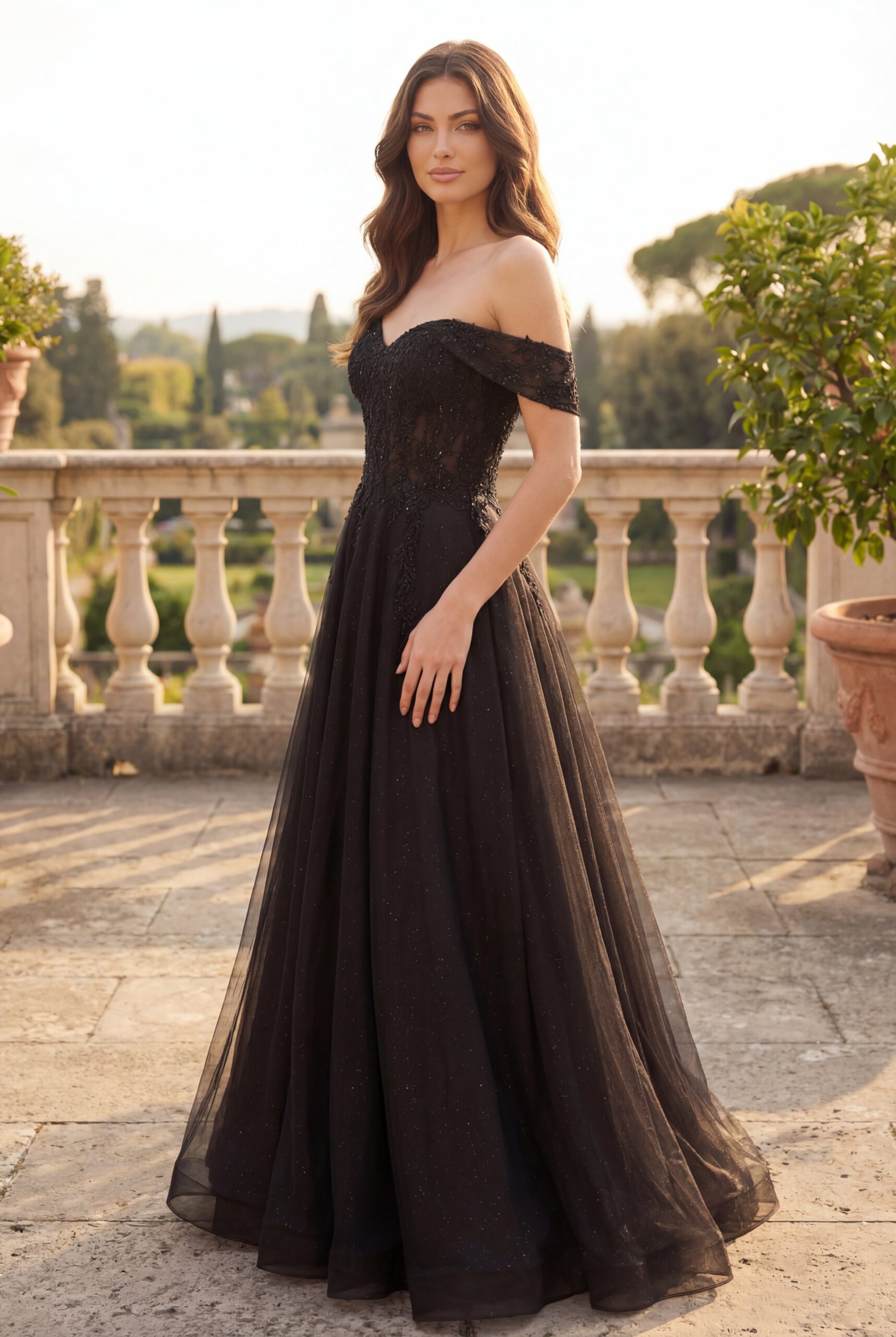 Long Off Shoulder Corset Formal Dress - Image 5