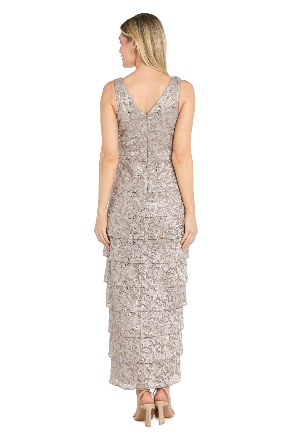 R&M Richards 5465 Scoop-Neck Floor-Length Lace Mother of the Bride Sequined Gown - Image 6