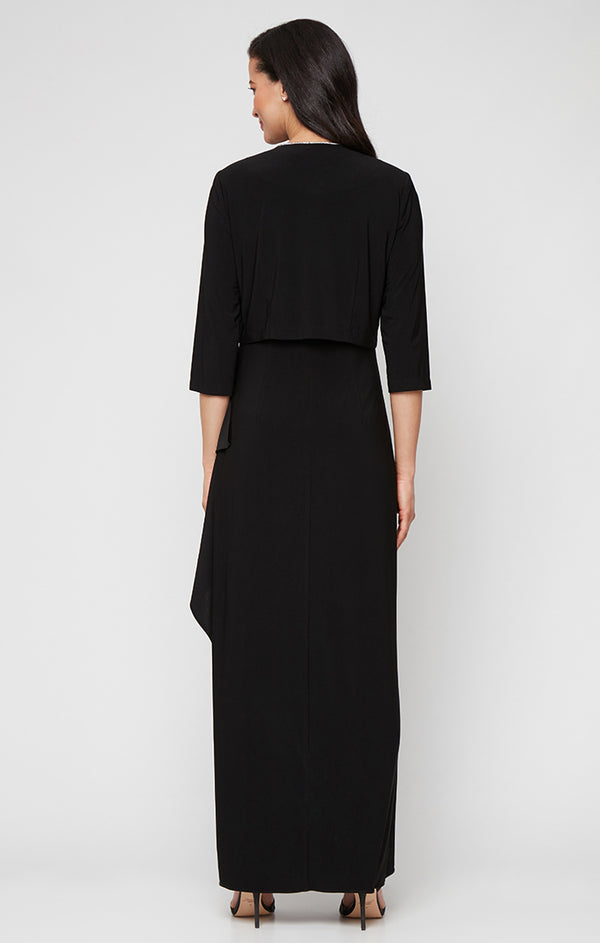 Square Neck Floor-Length Jersey Formal Jacket Dress Alex Evenings 82351695 - Image 2