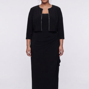 Square Neck Floor-Length Jersey Evening Jacket Dress Alex Evenings 84351695