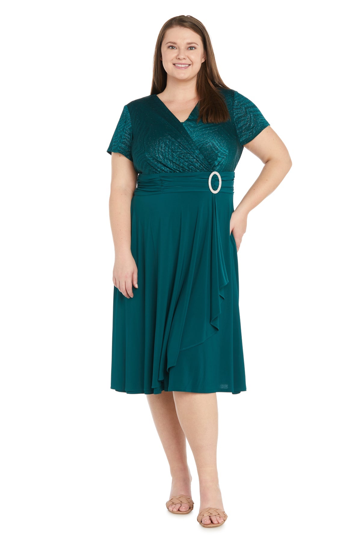 Short Plus Size Dress Formal R&M Richards 9109W - Image 7