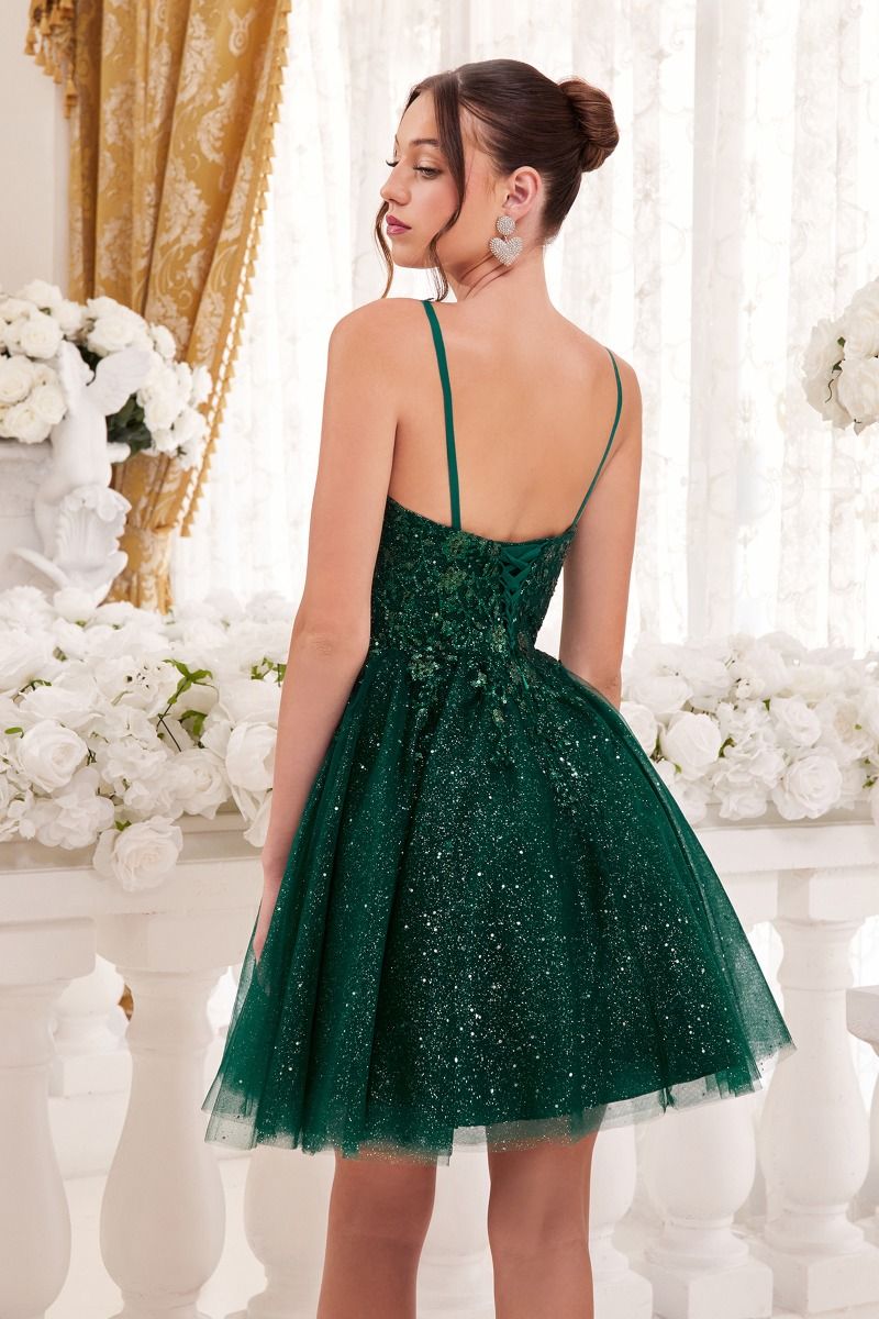 Short Beaded Sleeveless Homecoming Cocktail Dress LaDivine 9245 - Image 5
