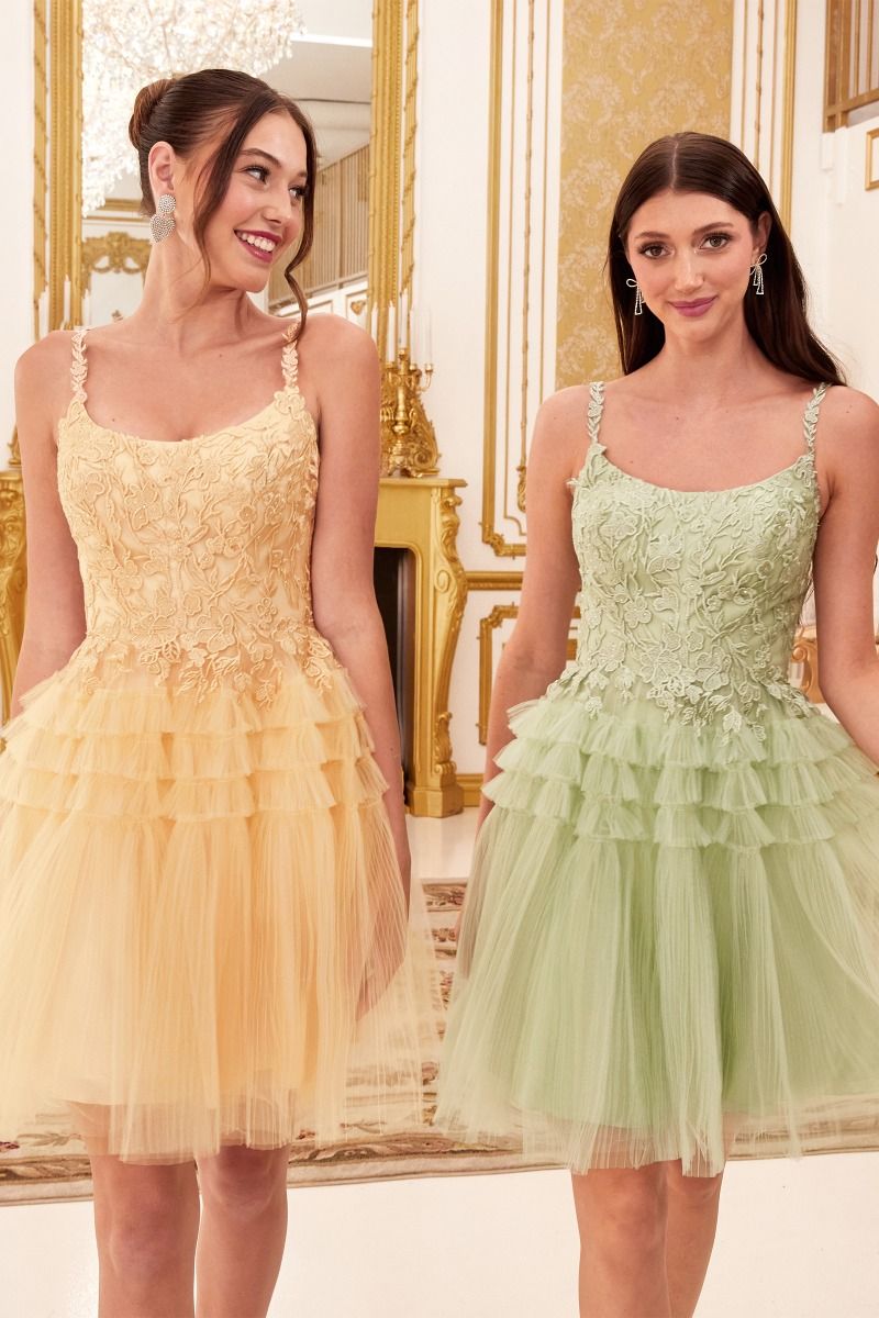 Homecoming Short Pleated A-Line Cocktail Dress LaDivine 9310 - Image 10