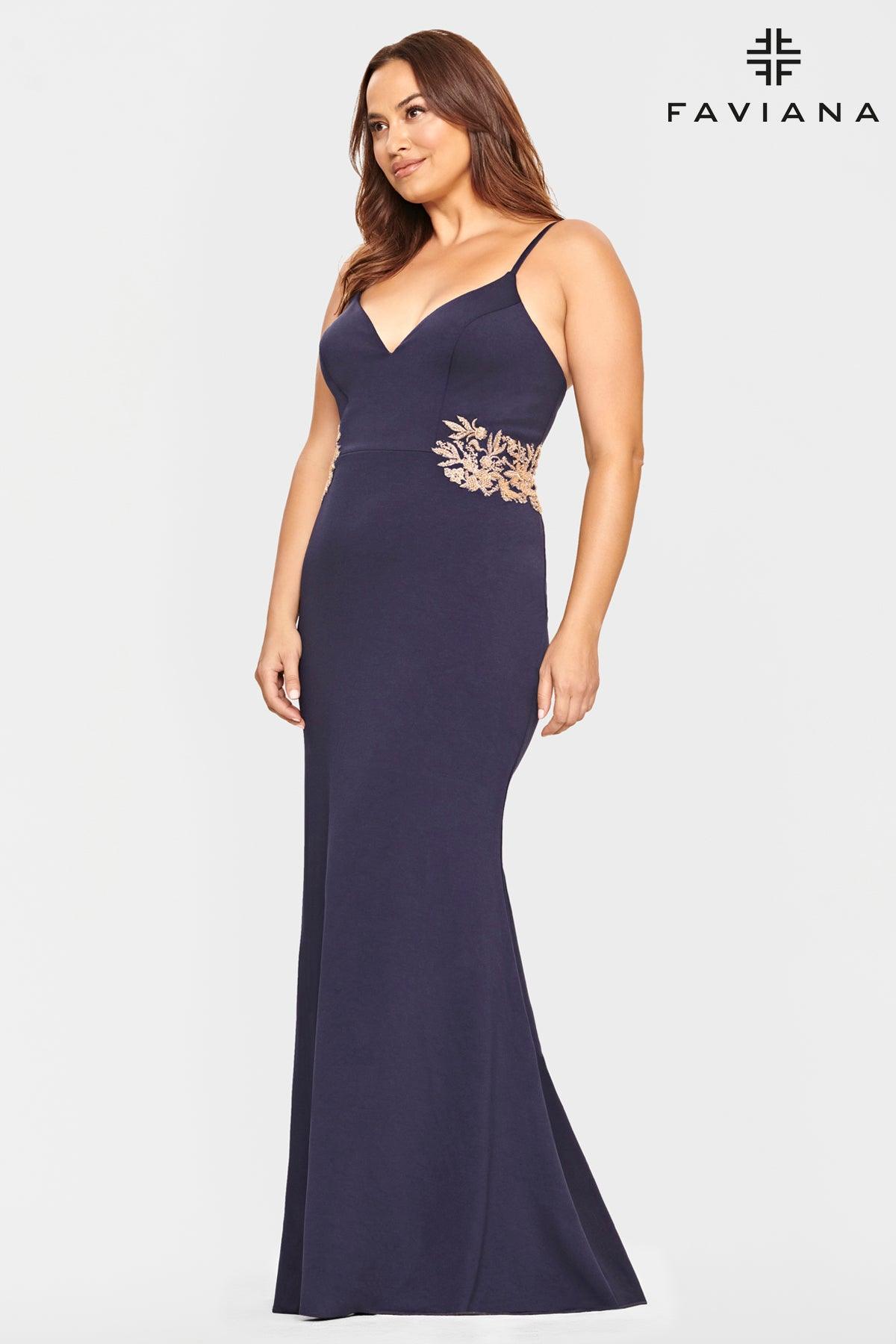 Faviana 9540 Long Plus Size Fitted Prom Dress