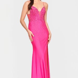 Faviana ES10894 Long Spaghetti Strap Prom Dress