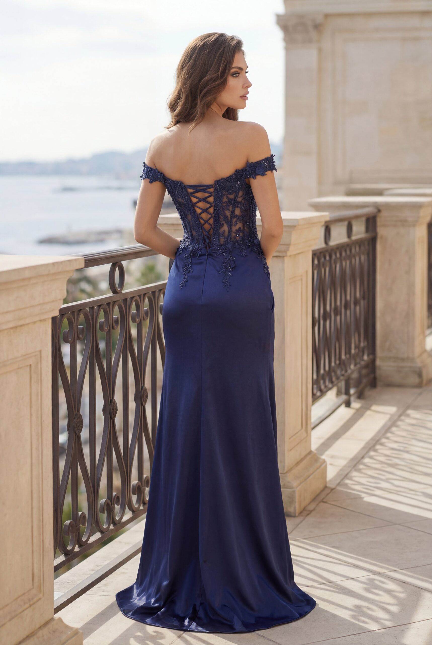 Fitted Corset Off the Shoulder Formal Prom Dress - Image 10