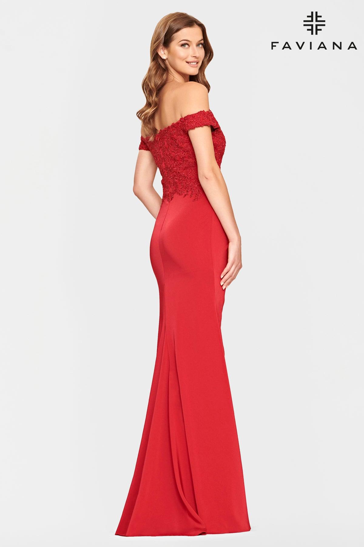 Faviana S10863 Long Off Shoulder Formal Prom Dress - Image 2