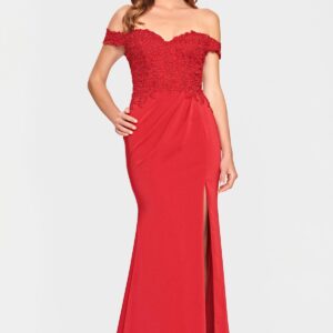 Faviana S10863 Long Off Shoulder Formal Prom Dress