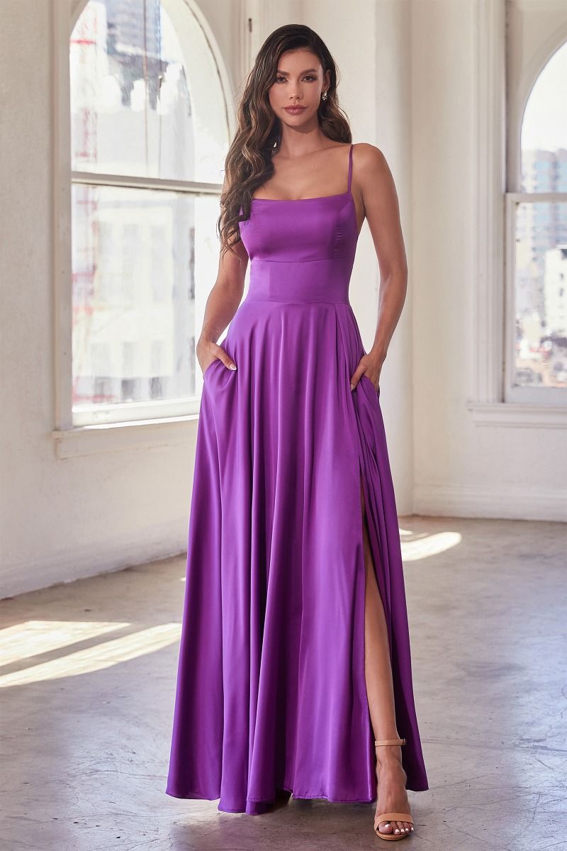 LaDivine B8402 A Line Long Formal Prom Dress - Image 9