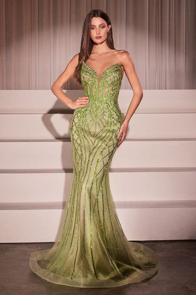 Formal Glitter Prom Fitted Long Dress LaDivine CC6018 - Image 12