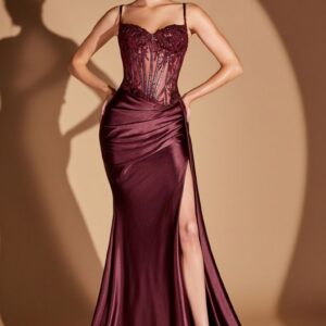 LaDivine CD868 Fitted Long Formal Prom Gown