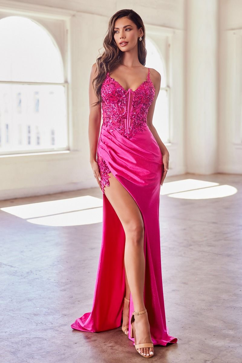 Glitter Mermaid Long Formal Prom Gown by LaDivine S439 - Image 11