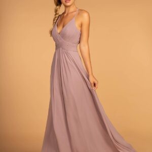 Chiffon Ruched Bodice Long Formal Dress