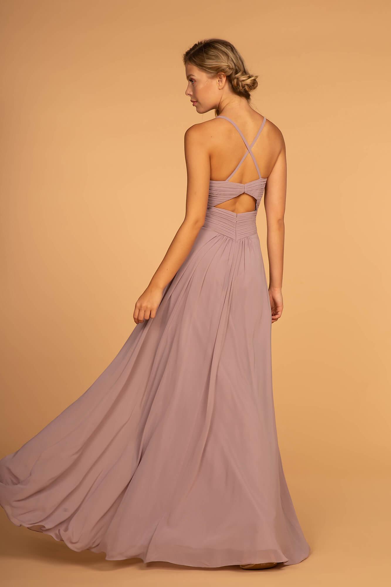 Chiffon Ruched Bodice Long Formal Dress - Image 2
