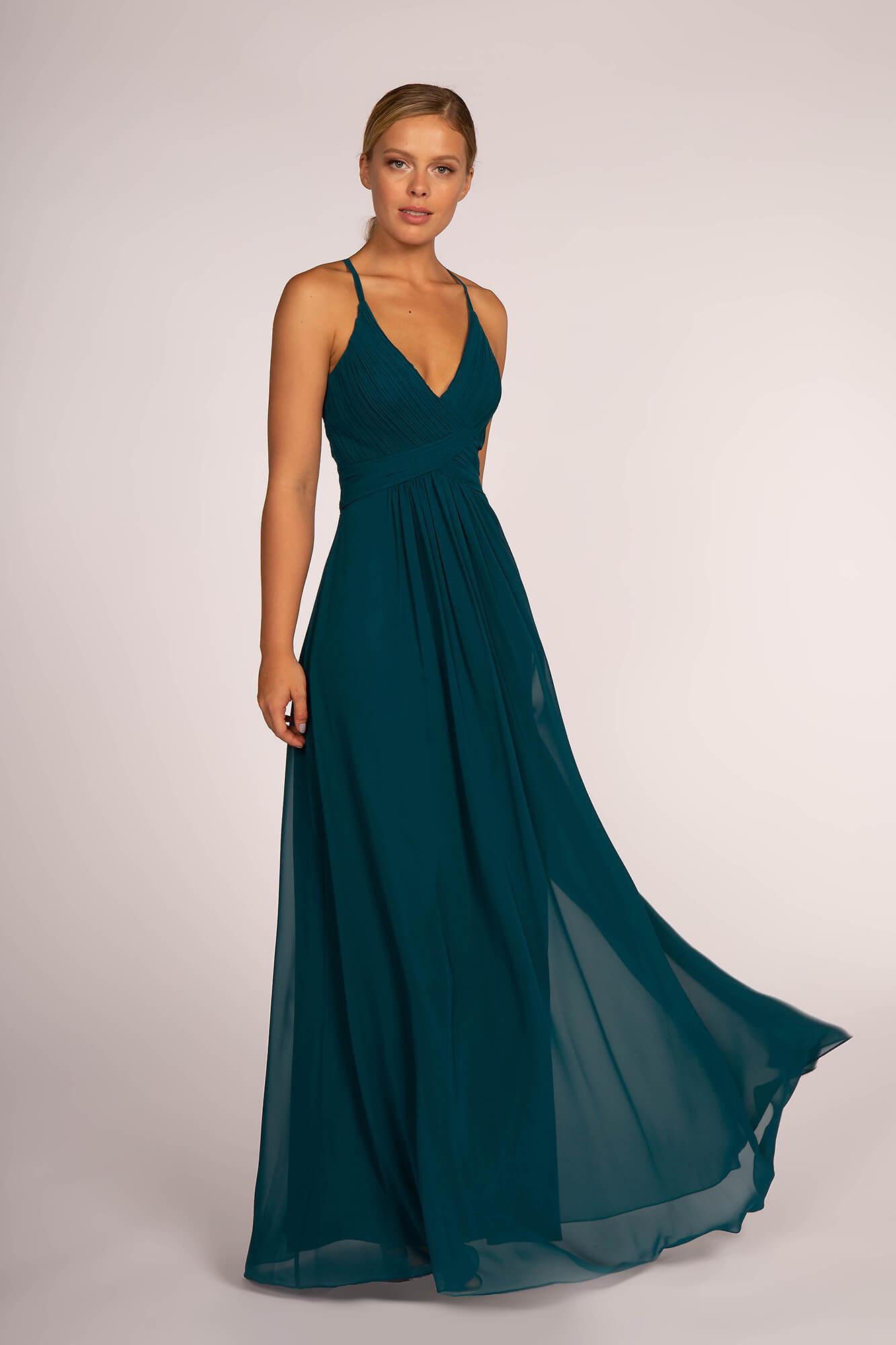 Chiffon Ruched Bodice Long Formal Dress - Image 9