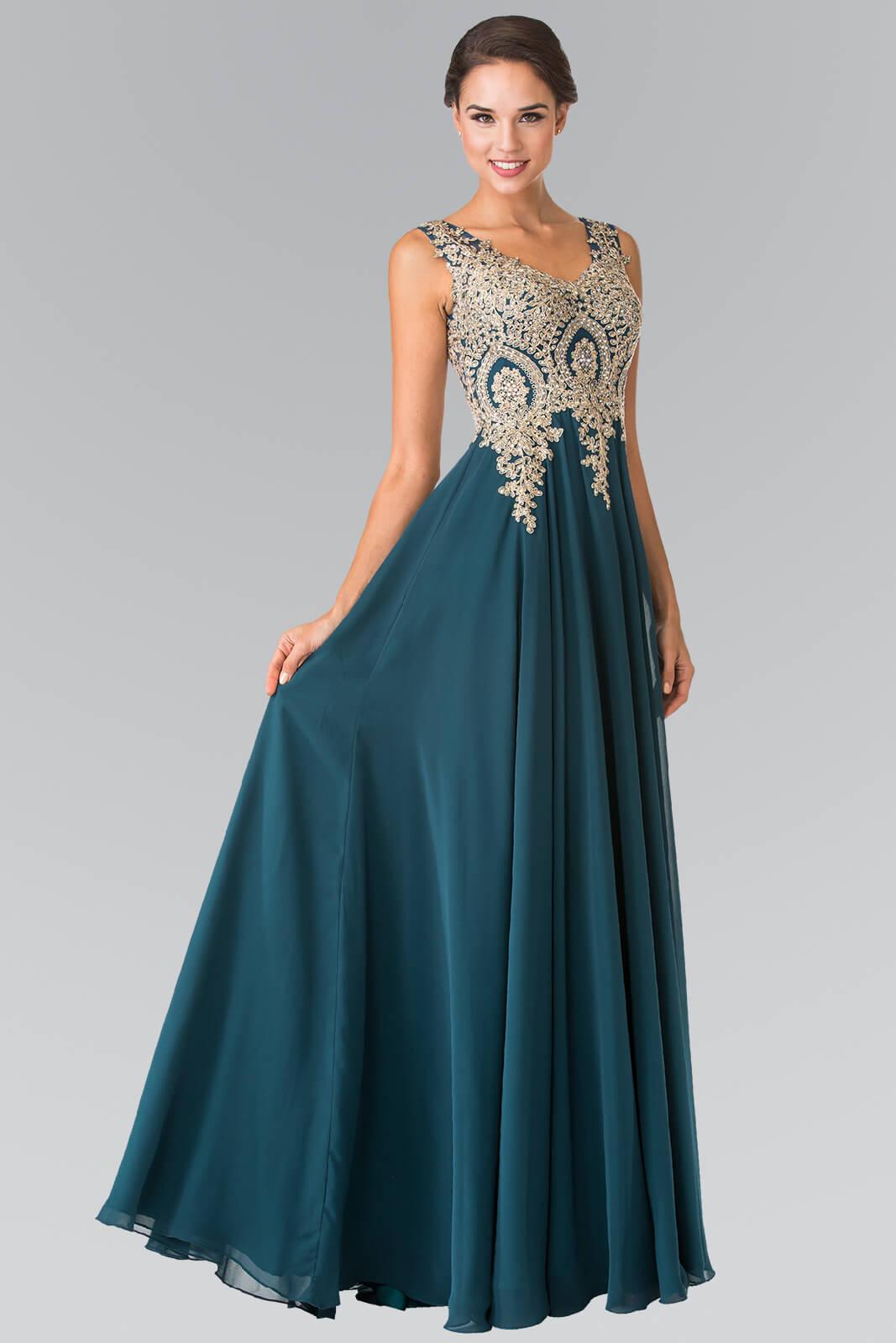 Embroidered Chiffon Long Prom Dress Formal - Image 9