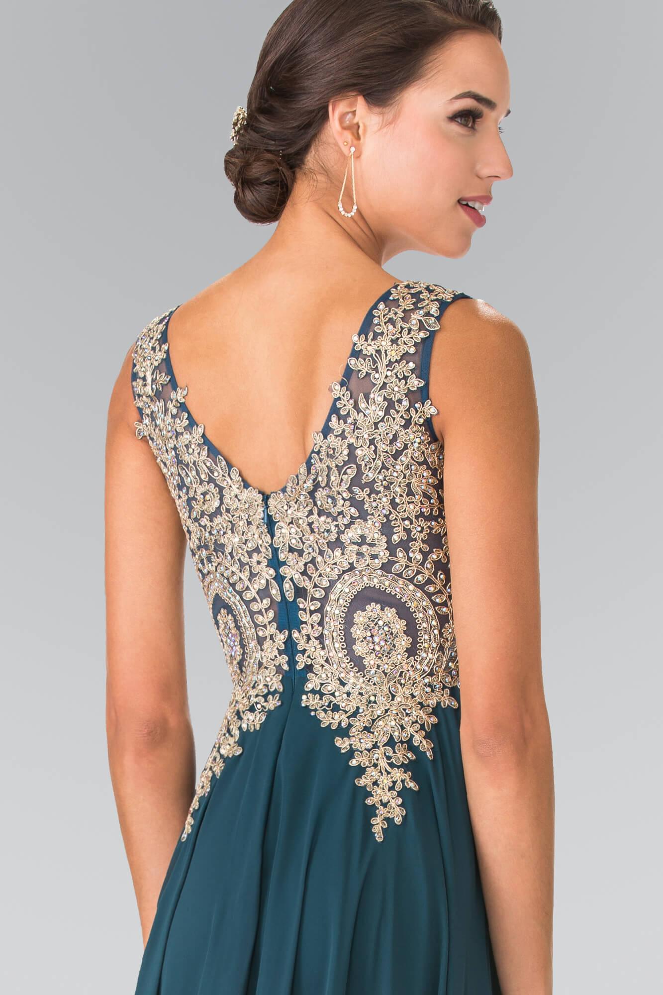 Embroidered Chiffon Long Prom Dress Formal - Image 11