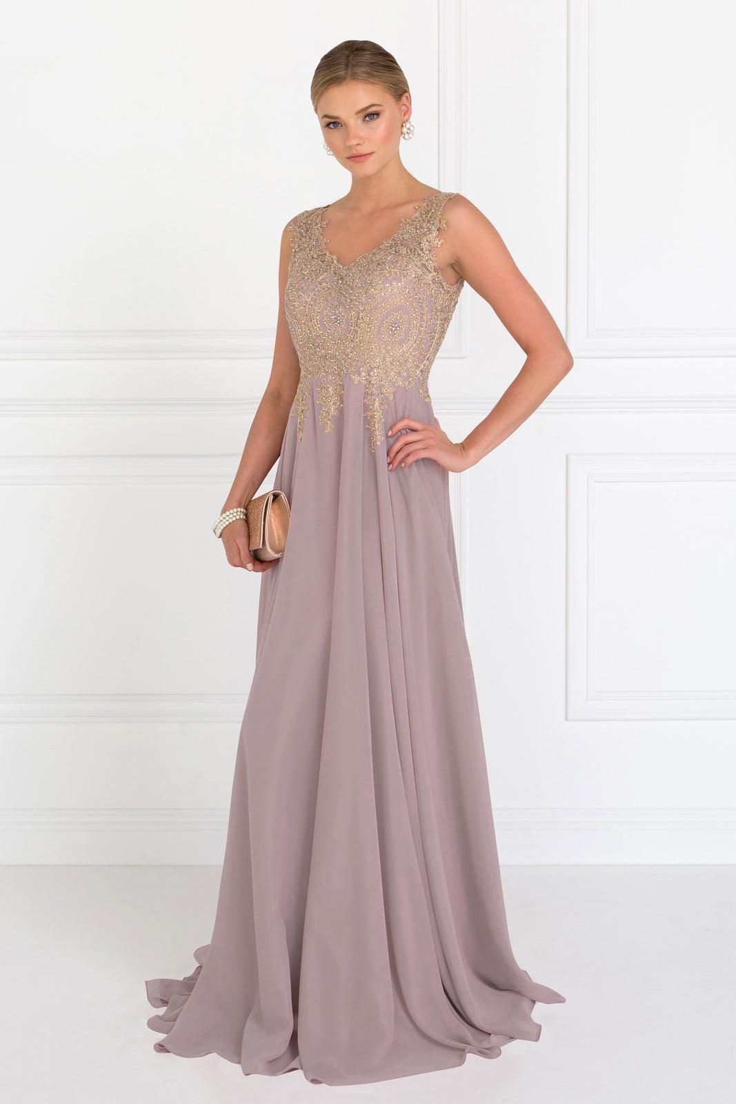 Embroidered Chiffon Long Prom Dress Formal - Image 15
