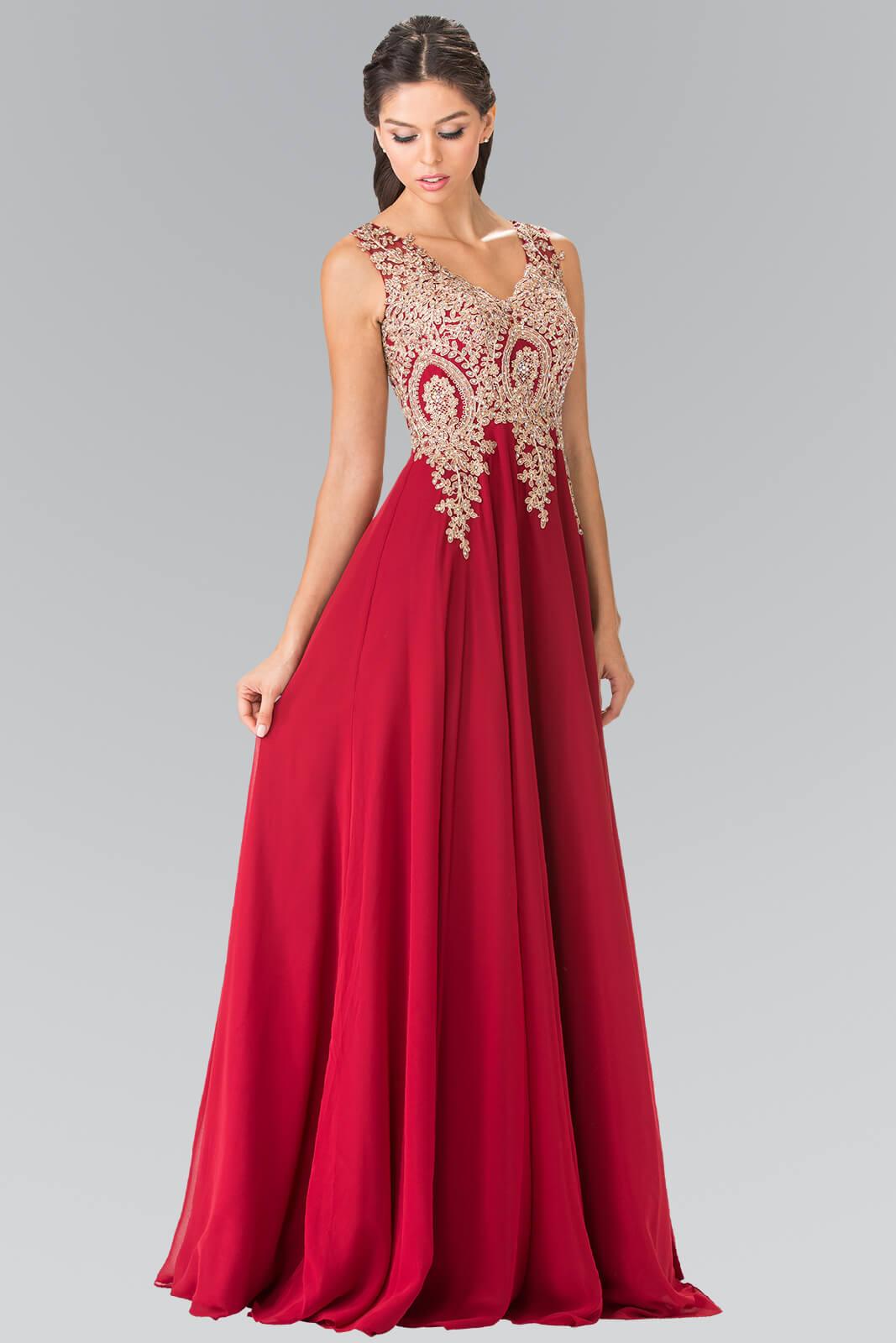 Embroidered Chiffon Long Prom Dress Formal - Image 3
