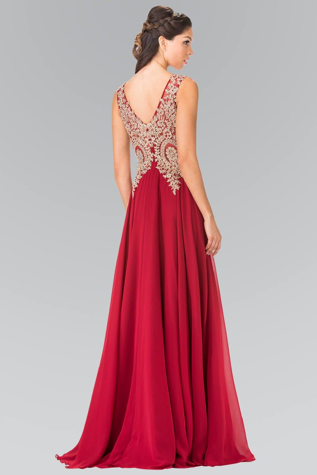 Embroidered Chiffon Long Prom Dress Formal - Image 4