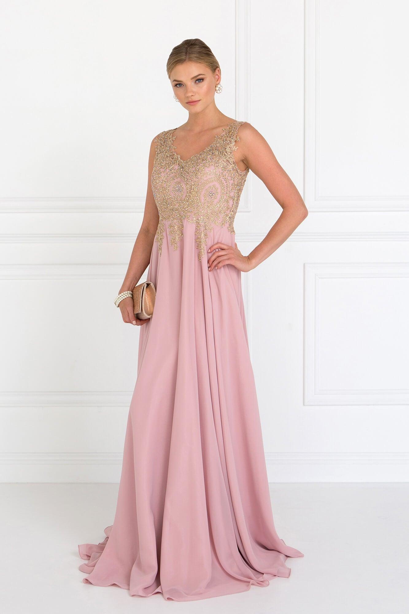 Embroidered Chiffon Long Prom Dress Formal - Image 5