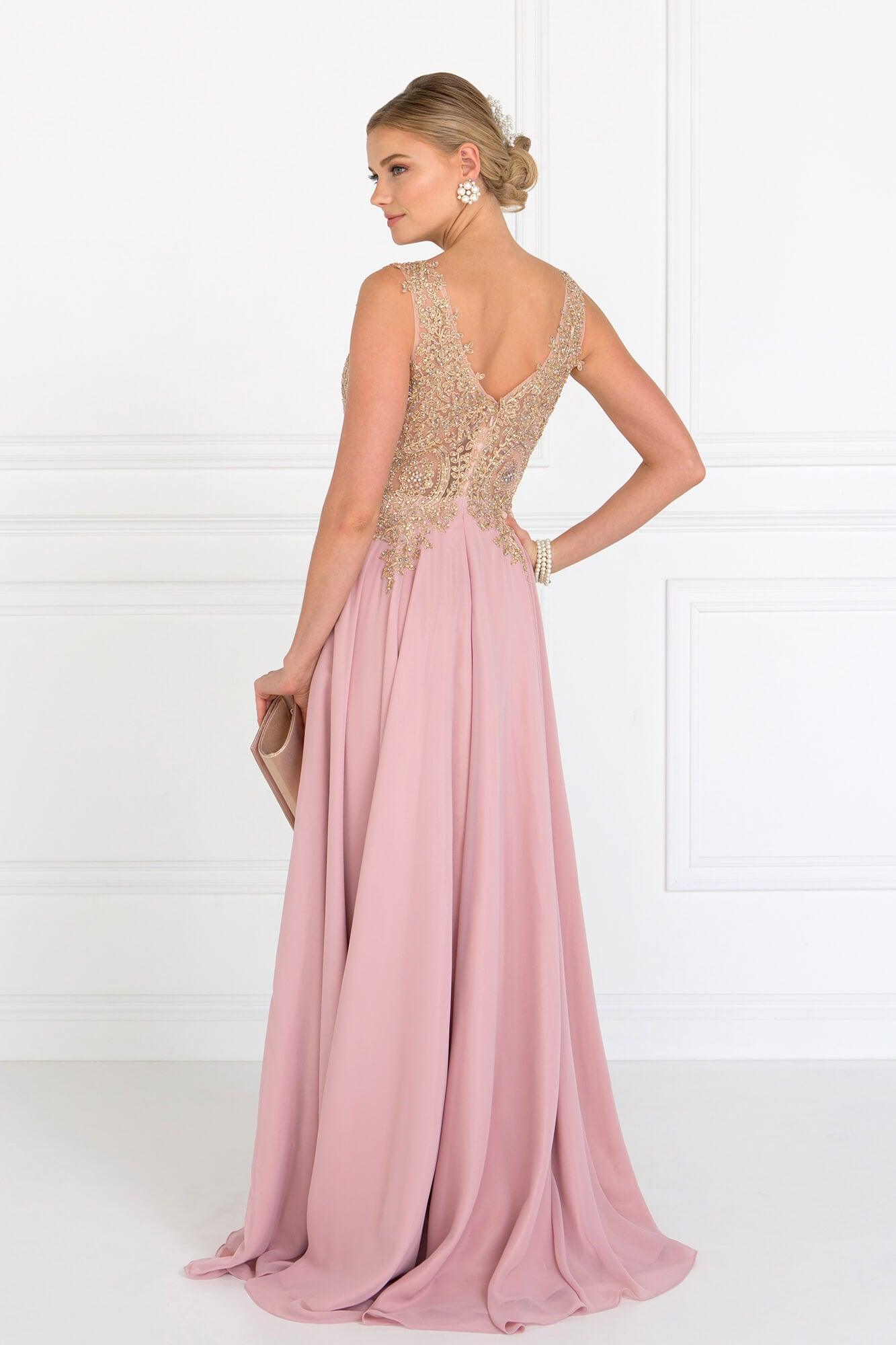Embroidered Chiffon Long Prom Dress Formal - Image 6