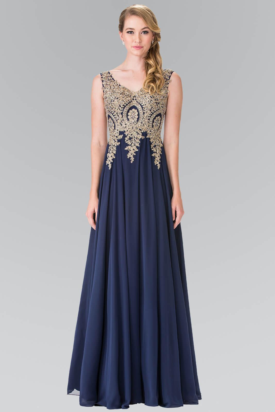 Embroidered Chiffon Long Prom Dress Formal - Image 7