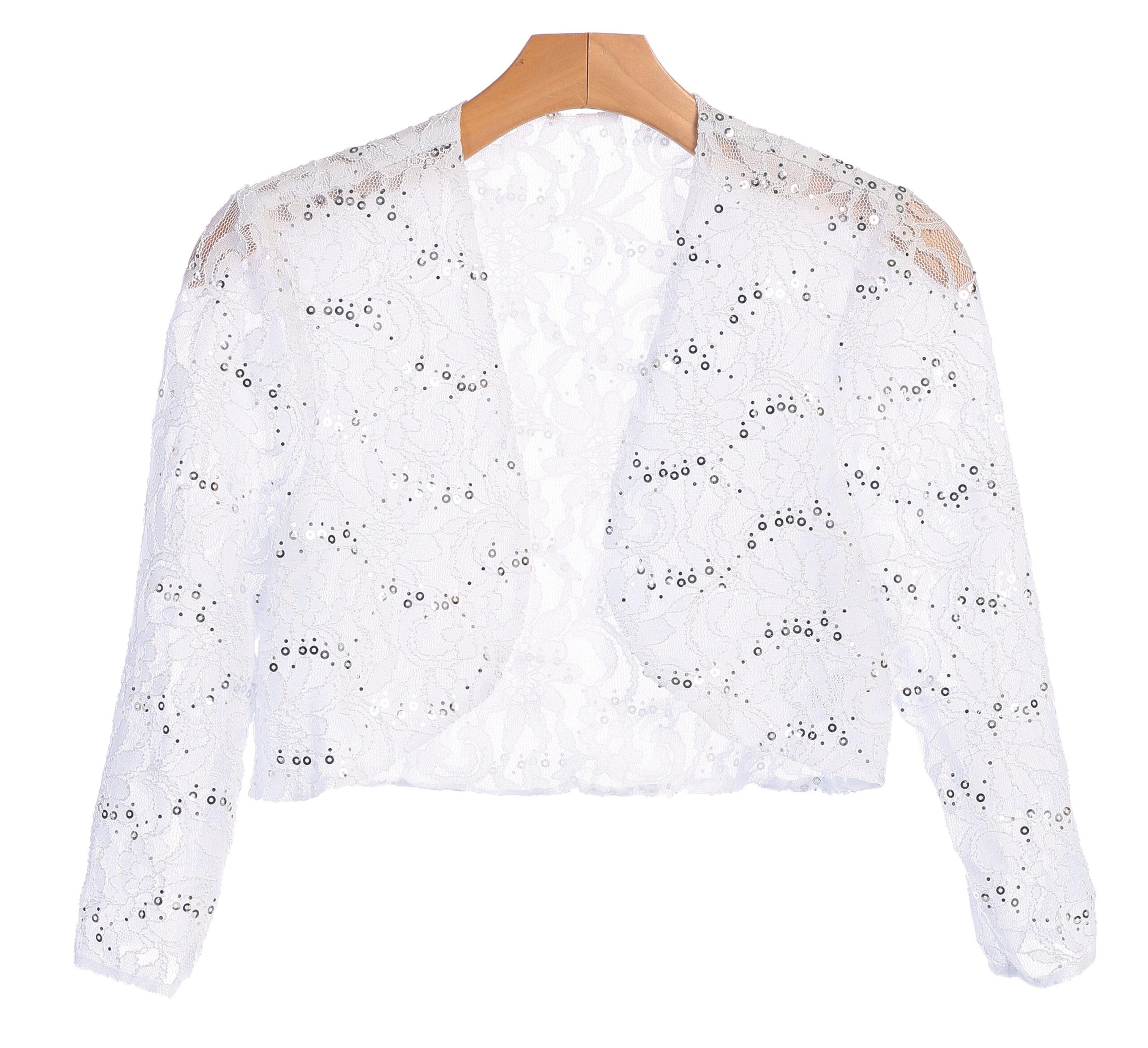 Formal Long Sleeve Lace Bolero Jacket - Image 5