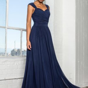 Front Cut-Out Bridesmaid Long Formal Dress