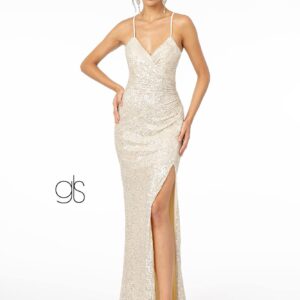 Full Sequin Long Prom Evening Dress