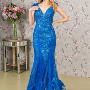 Prom Long Formal Glitter Mesh Mermaid Dress